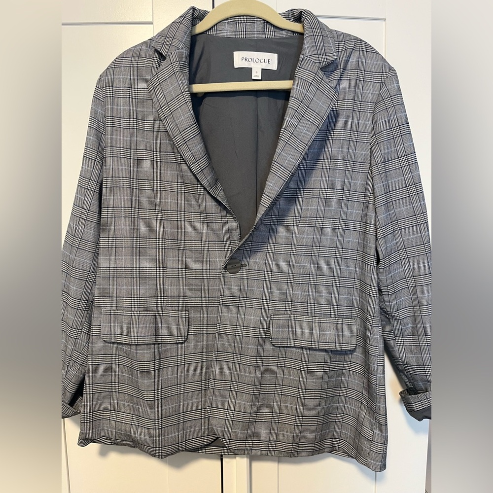 Prologue Gray Plaid Blazer